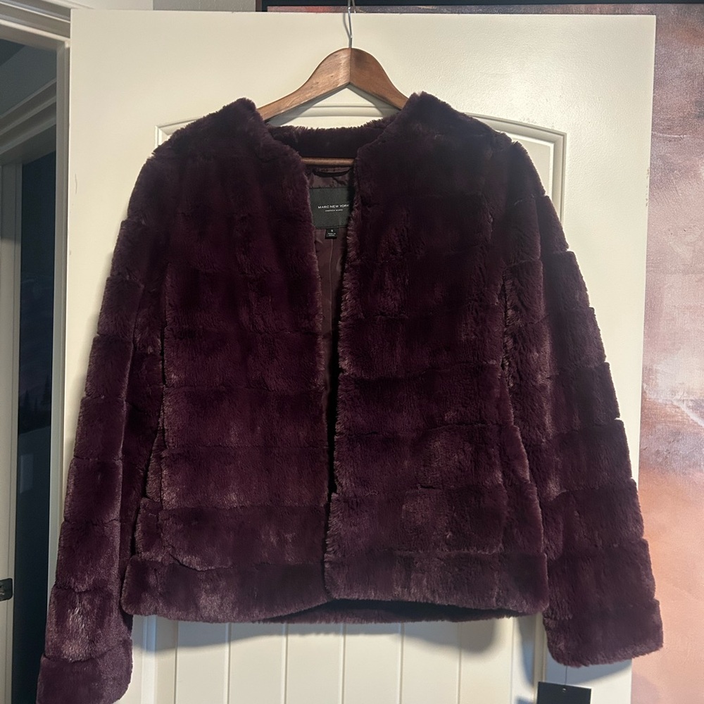 NWT Marc New York Plum Faux Fur Teddy Jacket